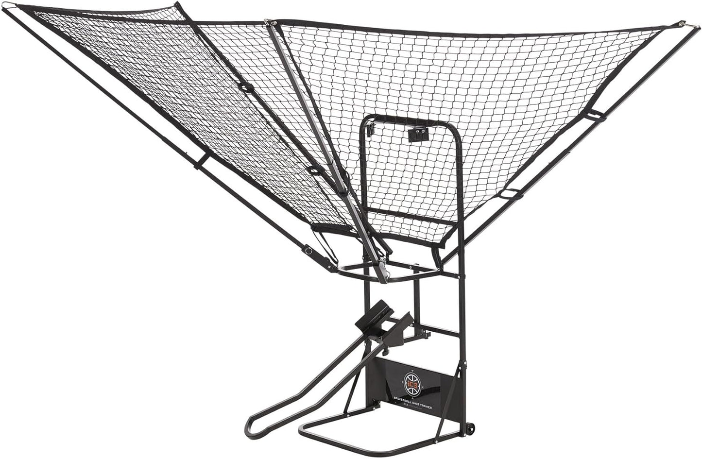 Rebounder Net Return System Portable Shot Trainer for Traditional Pole and Wall Mounted Hoops with Rotating Return Chute