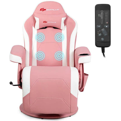 Pu Leather Massage Gaming Chair Ergonomic High Back Racing Style Gaming Recliner With Adjustable Backrest Amp Footrest Cup Holder Side Pouch - Comfortable And Ergonomic Design