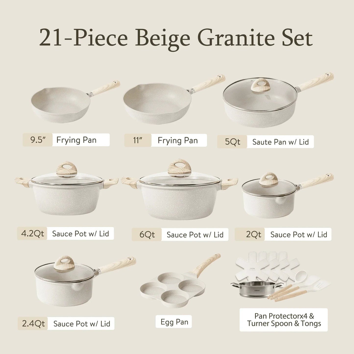 Carote Induction Kitchen Cookware Sets