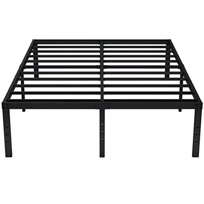 EMODA Queen Bed Frame No Box Spring Needed 18 Inch Heavy Duty Metal Tall Platform Bed Frame