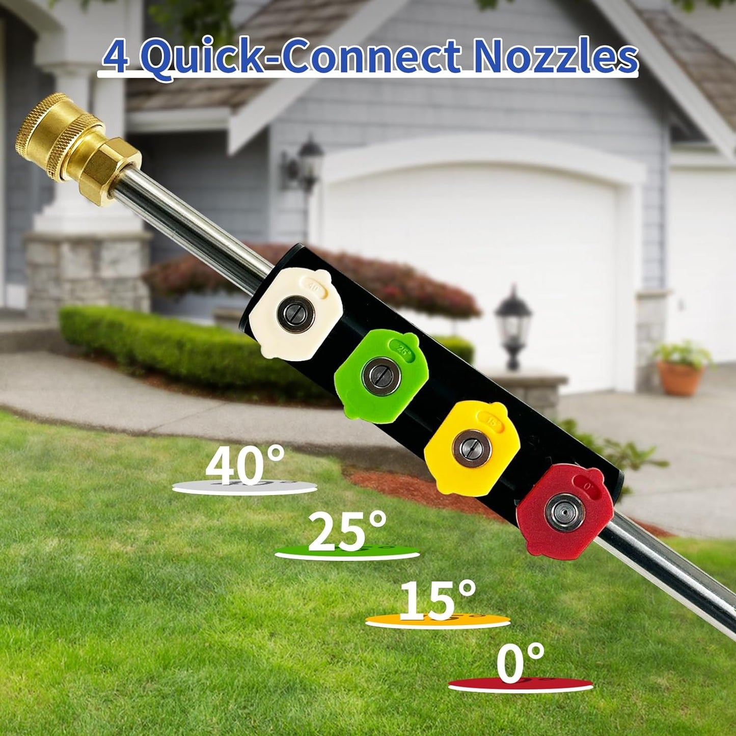 Electric Pressure Washer - 4200PSI Max 2.8GPM with 25FT Hose,35FT Cord High Power Washers Powered 4 Nozzles for Patios Car Garden