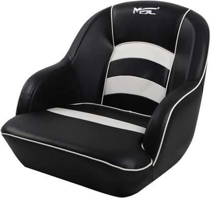 Bucket Pontoon Boat Seat (White/Blue)