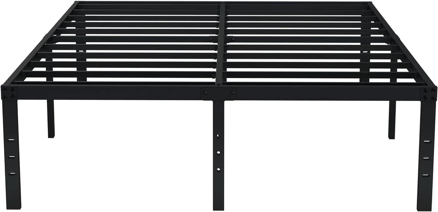 EMODA Queen Bed Frame No Box Spring Needed 18 Inch Heavy Duty Metal Tall Platform Bed Frame