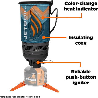 Flash Camping and Backpacking Stove System, Portable Propane/Isobutane Burner with Cooking Cup for Outdoor Trips and Hiking