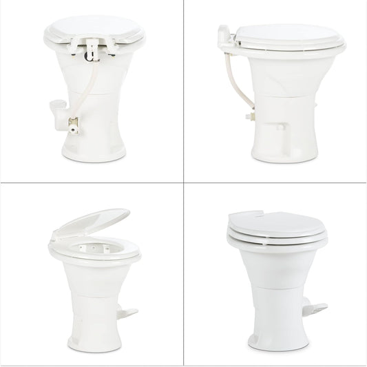 Dometic 310 RV Toilet, Oblong, PowerFlush, White