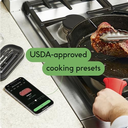 CHEF iQ Sense Smart Wireless Meat Thermometer with 3 Ultra Thin Probes, Unlimited Range Bluetooth Meat Thermometer, Digital Food Thermometer for Remote Monitoring of BBQ Grill, Oven: Home & Kitchen