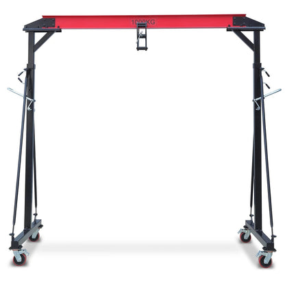 Garvee 1 Ton Adjustable Gantry Crane, 2200 lbs Capacity, Height Adjustable 96.5"-143.7", Portable Hoist for Factory, Construction, Warehouse, Auto Repair