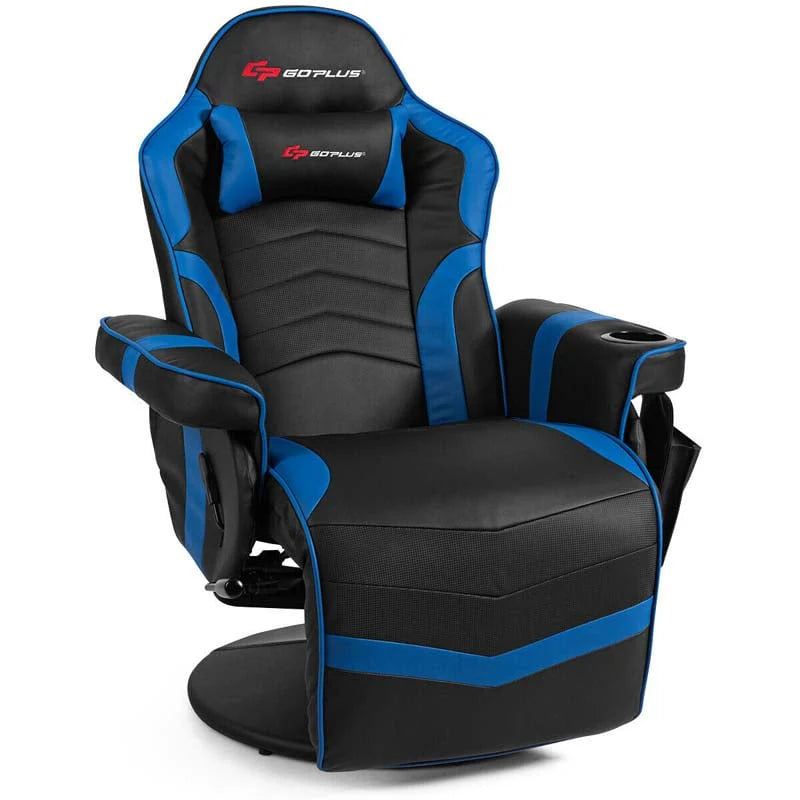Pu Leather Massage Gaming Chair Ergonomic High Back Racing Style Gaming Recliner With Adjustable Backrest Amp Footrest Cup Holder Side Pouch - Comfortable And Ergonomic Design