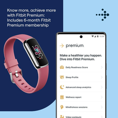Fitness and Wellness-Tracker with Stress Management, Sleep-Tracking and 24/7 Heart Rate, One Size S L Bands Included, Lunar White/Soft Gold Stainless Steel, 1 Count
