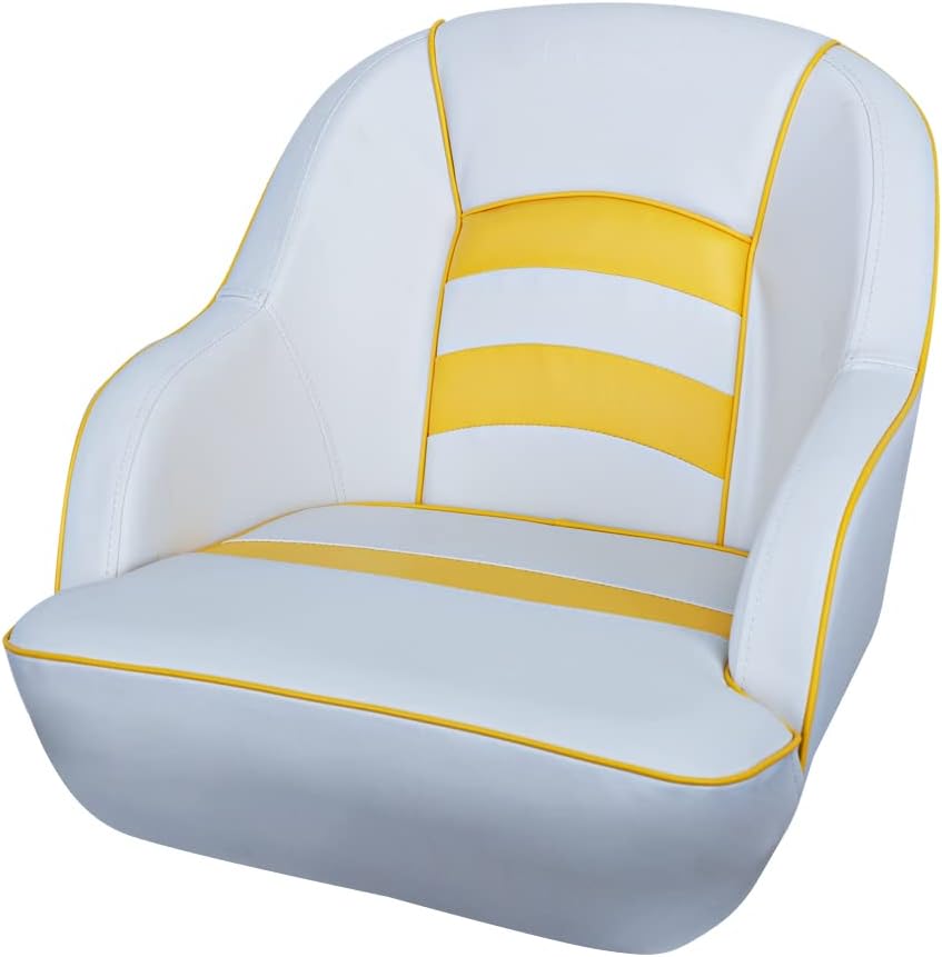 Bucket Pontoon Boat Seat (White/Blue)