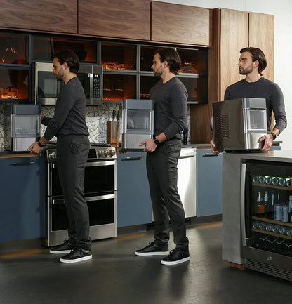Countertop Nugget Ice Maker | Ice Machine with WiFi Connectivity | Smart Home Kitchen Essentials | Black Stainless
