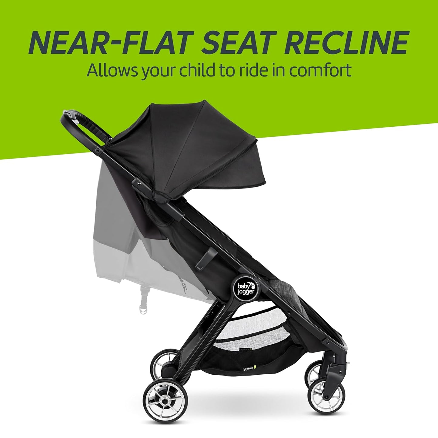City Tour 2 Ultra-Compact Travel Stroller, Jet, Lightweight, Foldable, Ideal for Traveling