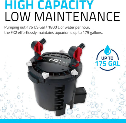FX6 High Performance Aquarium Filter, Canister Filter for Aquariums up to 400 Gal.