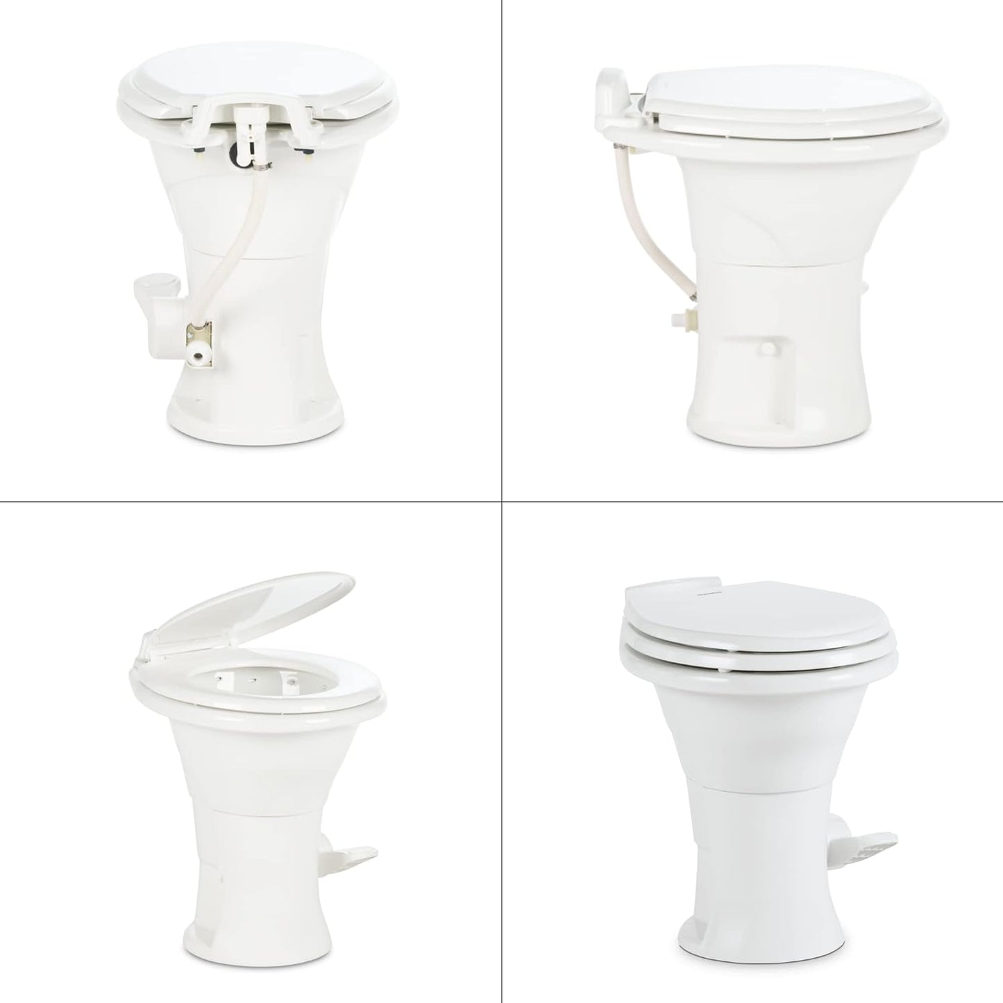Dometic 310 RV Toilet, Oblong, PowerFlush, White