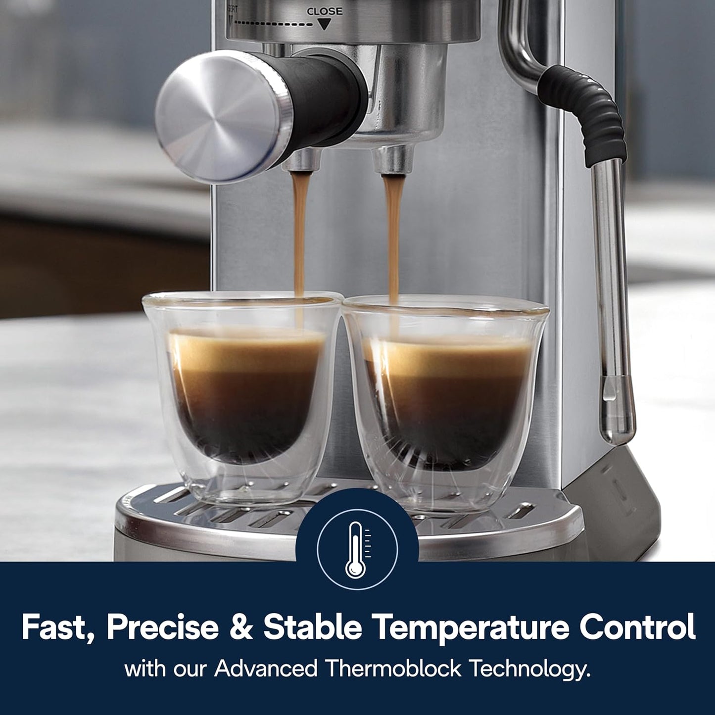 De'Longhi Dedica Duo Espresso Machine with Milk Frother, Stainless