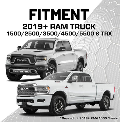 Dash Mount Cell Phone Holder RAM Truck Compatible (2019+ 1500, 2500, 3500 and TRX) with 20mm Ball Mount - Compatible with iPhone and Android Smartphones (Dual Ball with 2 Phone Holders)