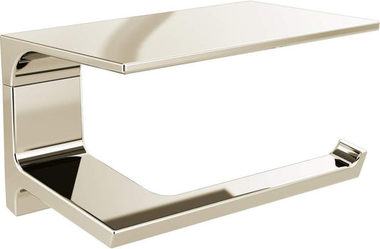 Pivotal Toilet Paper Holder With Shelf, Polished Nickel, Bathroom Accessories, 79956-PN
