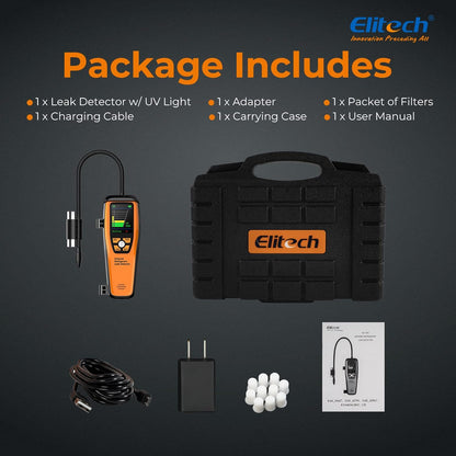 Refrigerant Leak Detector 10 Yrs Infrared Sensor Life Halogen Freon Sniffer, Air Conditioning Detection, Automotive Gas Finder, R22 R410A R134A R1234YF CFCs HCFCs HFCs, ILD-300