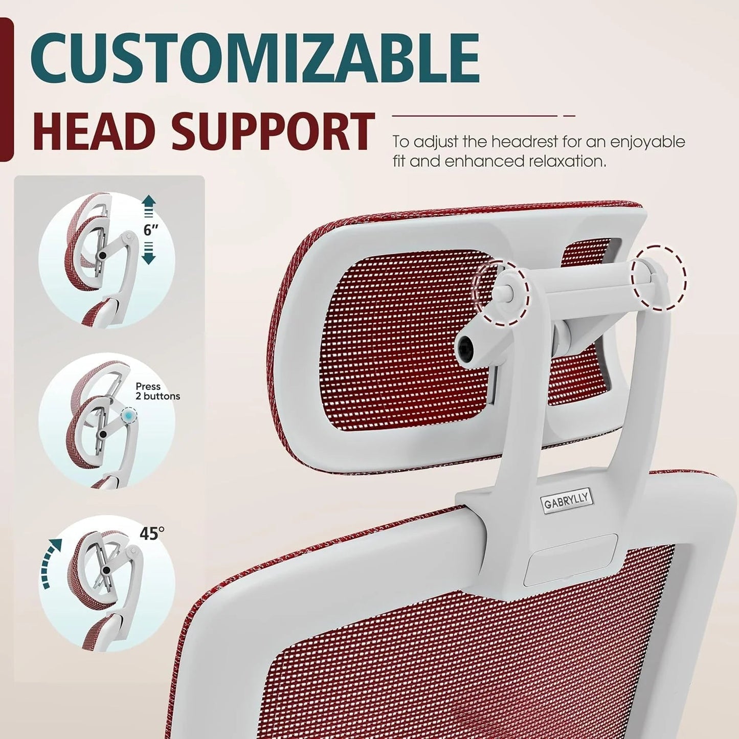 GABRYLLY Ergonomic Office Chair, High Back Home Desk Chair with Headrest, Flip-Up Arms, 90-120° Tilt Lock and Wide Cushion, Big and Tall Mesh Chairs for Man Woman, Black Task Chair