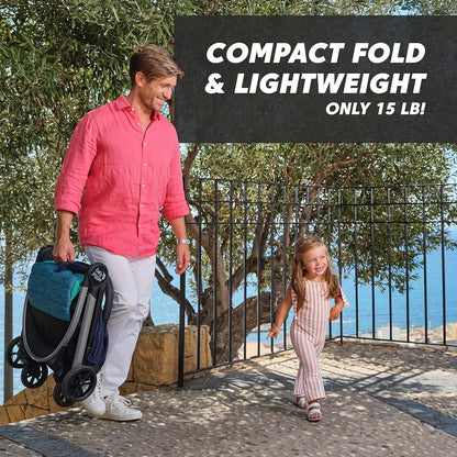 City Tour 2 Ultra-Compact Travel Stroller, Jet, Lightweight, Foldable, Ideal for Traveling