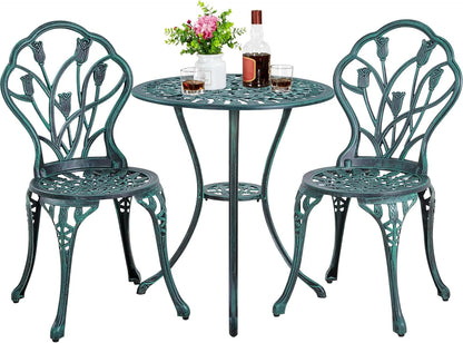 Patio Bistro Sets 3 Piece Cast Aluminum Bistro Table