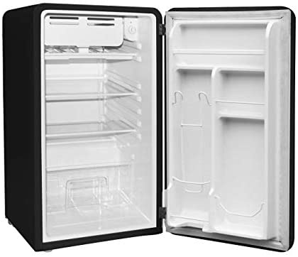 FRIGIDAIRE EFR372-BLACK 3.2 Cu Ft Black Retro Compact Rounded Corner Premium Mini Fridge