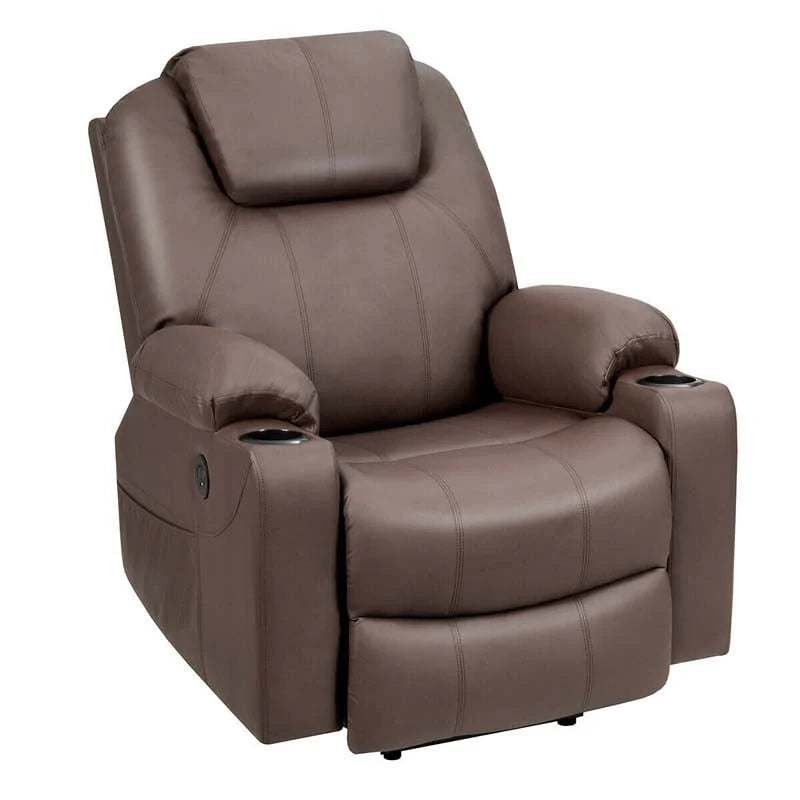 Electric Power Lift Recliner Leather Massage Reclining Sofa Elderly Lift Chair With Lumbar Heating Amp 8 Vibrating Nodes Cup Holder Usb Port - Comfortable And Ergonomic Design