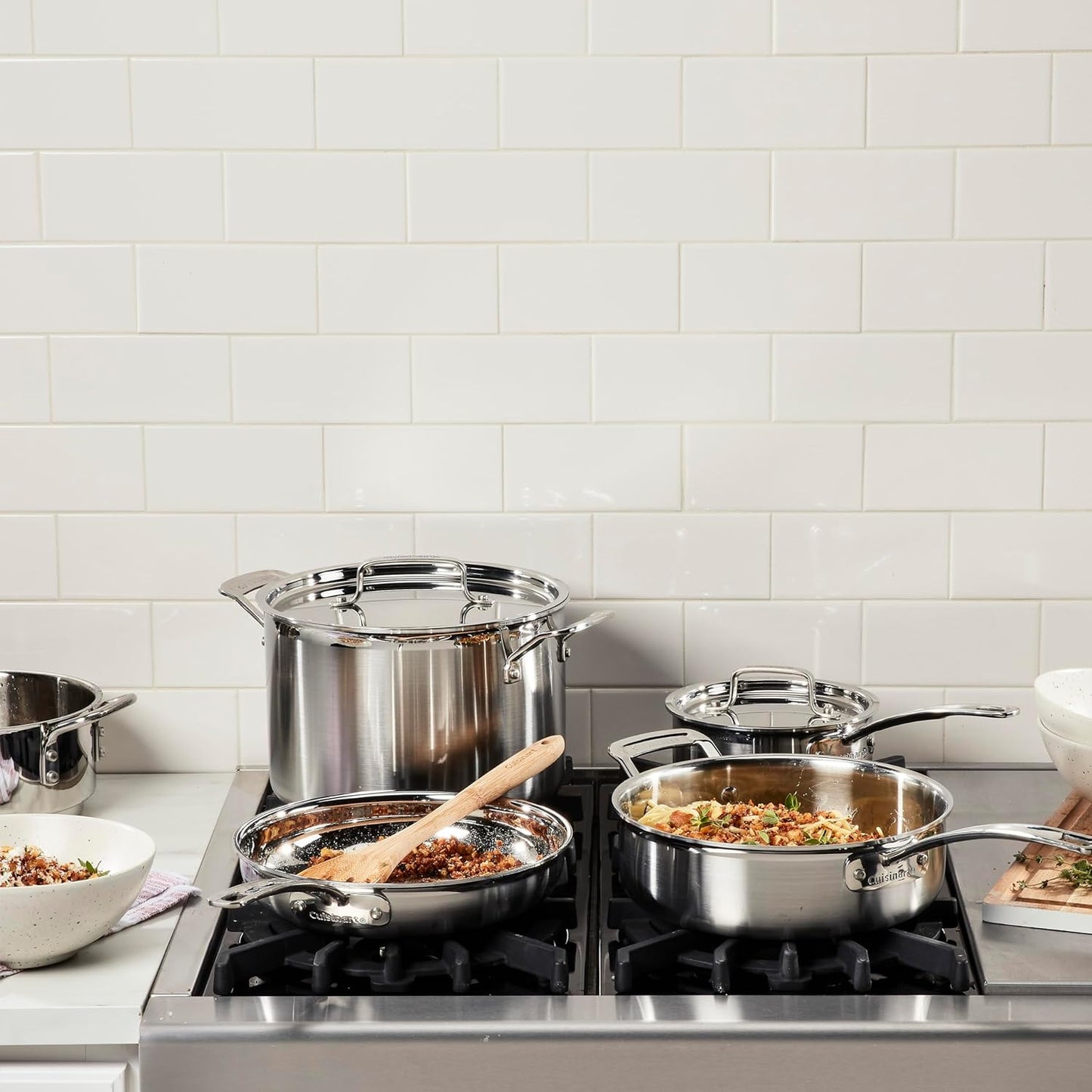Cuisinart MultiClad Pro 13-Piece Stainless Steel Cookware Set, Silver