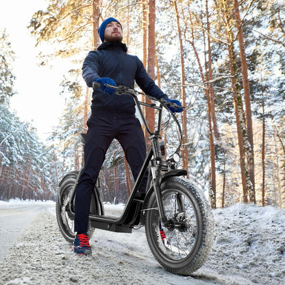 Caroma Peak 800W Foldable Adult Electric Scooter with 20-inch Wide Tires, 48V Battery, Basket, and Adjustable Seat